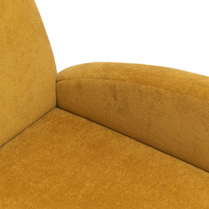 English Elm Lounge Accent Chair Velvet Upholstered Seat with Birch Legs for Compact Living Spaces Brown Yellow W2901P463462
