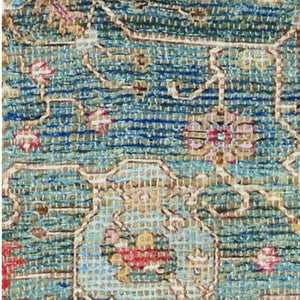Homeroots 3' X 5' Blue And Beige Medallion Hand Woven Area Rug  Jute 353627