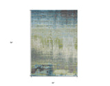 Homeroots 3' X 5' Blue And Green Abstract Brushstrokes Area Rug  Polypropylene 353633