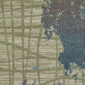 HomeRoots 8' Contemporary Green Blue Abstract Area Rug - Durable Machine Woven Design for Modern Interiors 3' X 5' 353634