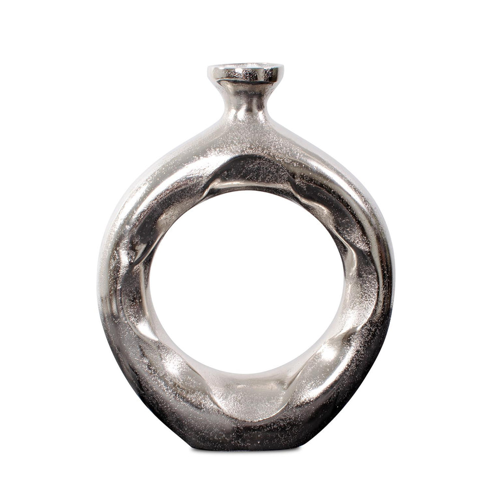 Howard Elliott Paradox Vase - Hand-finished Cast Aluminum Accent For Luxurious Home Decor And Stunning Displays Silver Aluminum 35367-howard-elliott