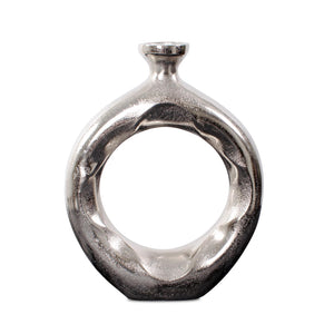 Howard Elliott Paradox Vase - Hand-finished Cast Aluminum Accent For Luxurious Home Decor And Stunning Displays Silver Aluminum 35366-howard-elliott