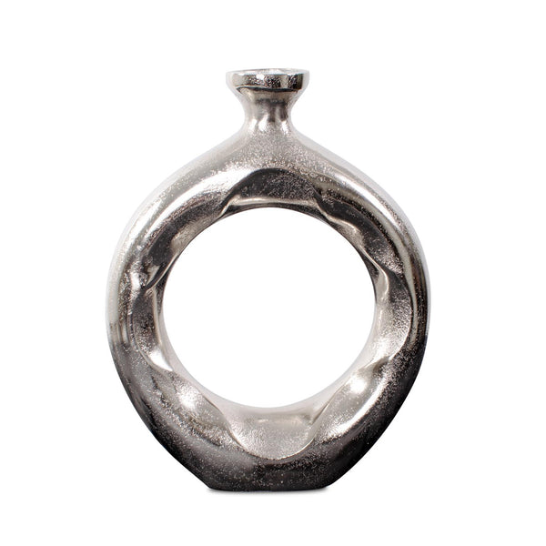 Howard Elliott Paradox Vase - Hand-finished Cast Aluminum Accent For Luxurious Home Decor And Stunning Displays Silver Aluminum 35366-howard-elliott