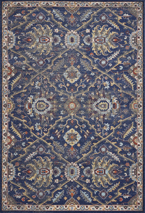 Homeroots 3' X 5' Royal Blue Oriental Area Rug  Polypropylene 353663