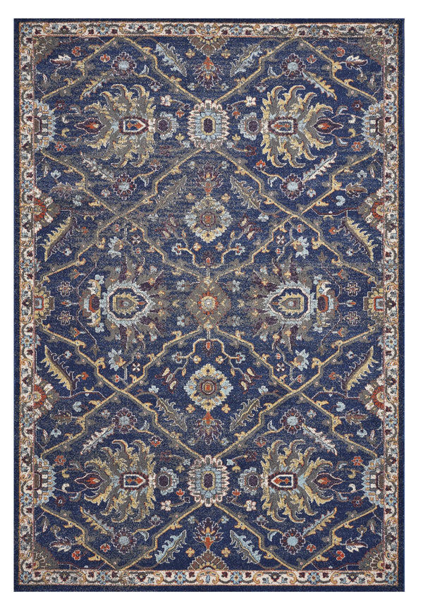 Homeroots 3' X 5' Royal Blue Oriental Area Rug  Polypropylene 353663