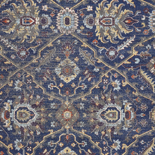 Homeroots 3' X 5' Royal Blue Oriental Area Rug  Polypropylene 353663