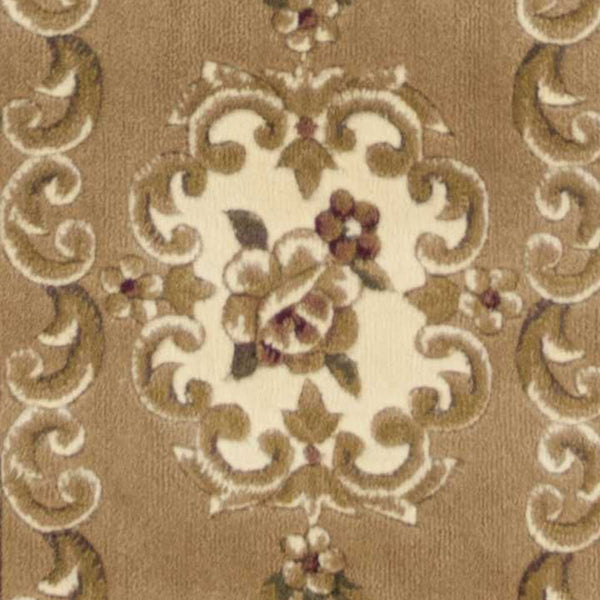 Homeroots 2' X 8' Beige Or Ivory Medallion Runner Rug  Polypropylene 353669