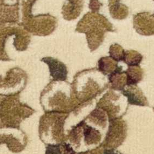 Homeroots 2' X 8' Beige Or Ivory Medallion Runner Rug  Polypropylene 353669