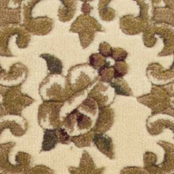 Homeroots 2' X 8' Beige Or Ivory Medallion Runner Rug  Polypropylene 353669