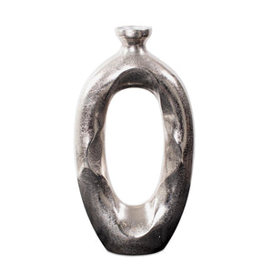 Howard Elliott Paradox Vase - Hand-finished Cast Aluminum Accent For Luxurious Home Decor And Stunning Displays Silver Aluminum 35367-howard-elliott