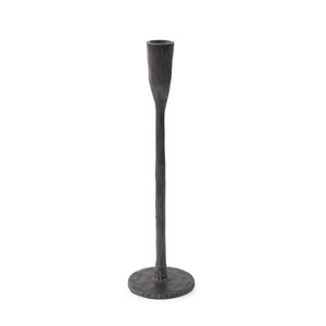 Howard Elliott Asher Sculpted Cast Aluminum Candlestick - Rugged Elegance For Stylish Home Décor And Ambiance Black Aluminum 35369-howard-elliott