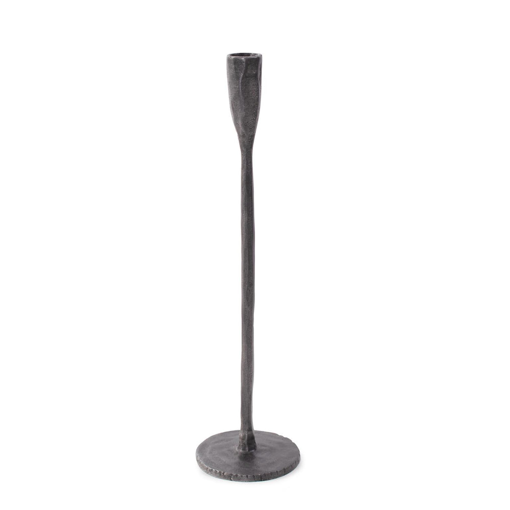 Howard Elliott Asher Sculpted Cast Aluminum Candlestick - Rugged Elegance For Stylish Home Décor And Ambiance Black Aluminum 35369-howard-elliott