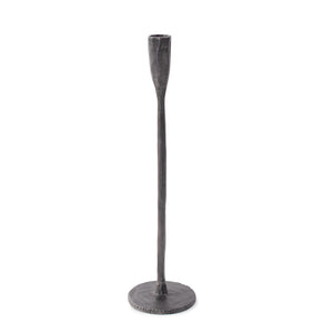 Howard Elliott Asher Sculpted Cast Aluminum Candlestick - Rugged Elegance For Stylish Home Décor And Ambiance Black Aluminum 35370-howard-elliott
