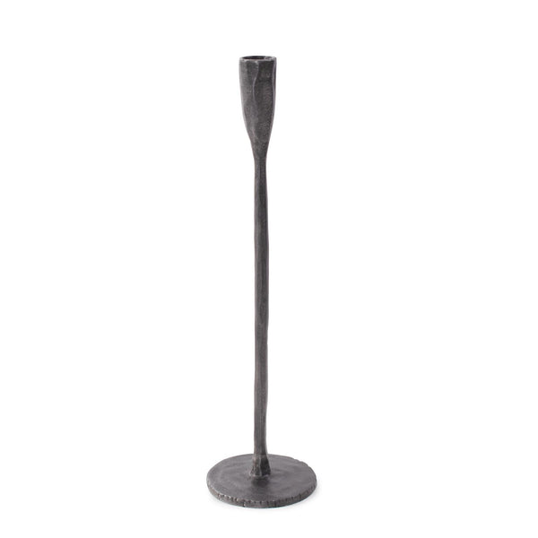 Howard Elliott Asher Sculpted Cast Aluminum Candlestick - Rugged Elegance For Stylish Home Décor And Ambiance Black Aluminum 35370-howard-elliott