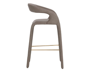 Sunpan ATIKA Sculpted Barstool - Ivanhoe Mineral, Ergonomic Comfort & Minimalist Design for Modern Spaces 112663