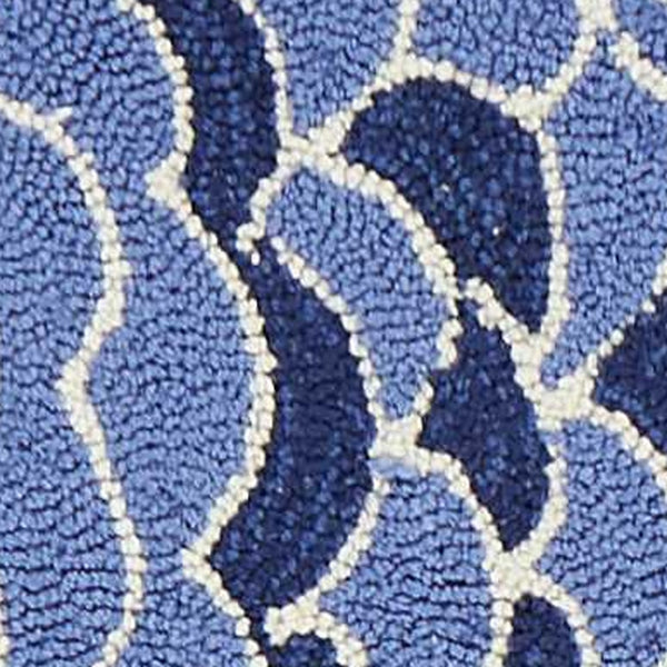 Homeroots 8' Blue And Green Fish Hand Tufted Runner Rug  Polyester 353707