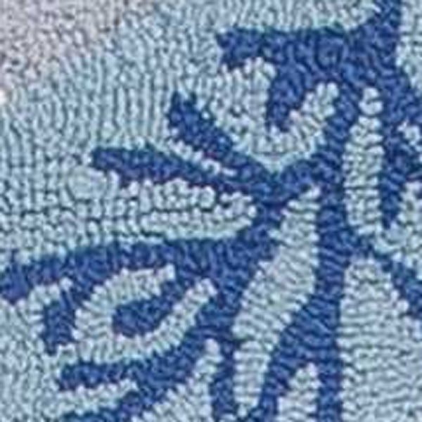 Homeroots 7' Blue And Gray Coral Hand Tufted Runner Rug  Polyester 353708