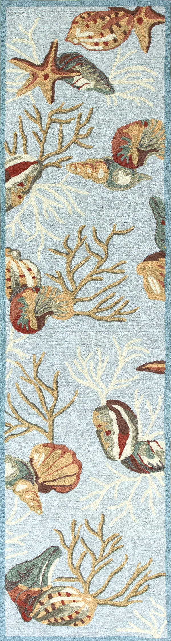 Homeroots 8' Runner Blue Hand Tufted Runner Rug  Polyester 353709