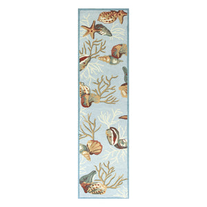 Homeroots 8' Runner Blue Hand Tufted Runner Rug  Polyester 353709