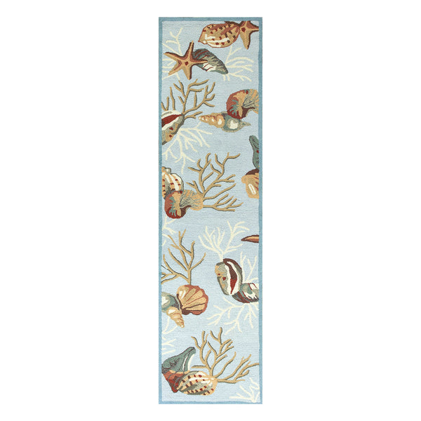 Homeroots 8' Runner Blue Hand Tufted Runner Rug  Polyester 353709