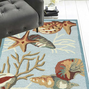 Homeroots 8' Runner Blue Hand Tufted Runner Rug  Polyester 353709