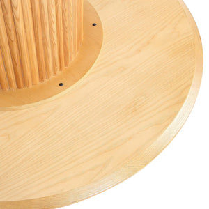English Elm Hathaway 47" Round Dining Table - Elegant Natural Solid Wood For Cozy Spaces & Modern Aesthetic B365S00095