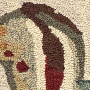 Homeroots 8' Beige Hand Hooked Sea Shells Indoor Runner Rug  Polyester 353711