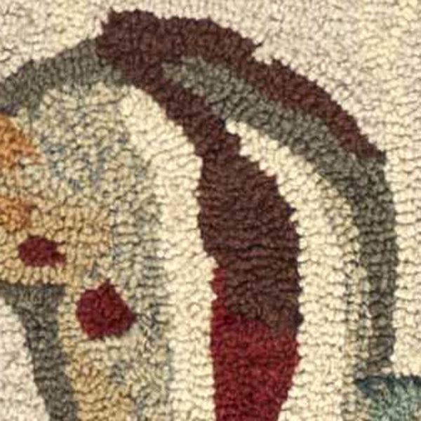 Homeroots 8' Beige Hand Hooked Sea Shells Indoor Runner Rug  Polyester 353711