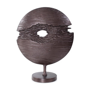 Howard Elliott Berken Round Sculpture – Stunning Bronze-finished Cast Aluminum Art Piece For Timeless Decor Charm Brown Aluminum 35372-howard-elliott