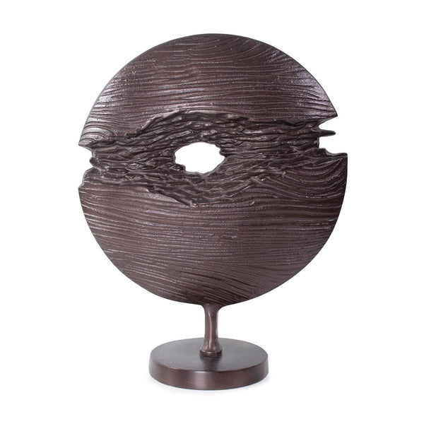 Howard Elliott Berken Round Sculpture – Stunning Bronze-finished Cast Aluminum Art Piece For Timeless Decor Charm Brown Aluminum 35372-howard-elliott