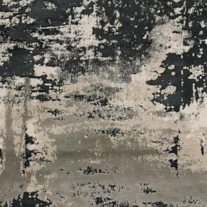 HomeRoots 7' Black and Silver Abstract Area Rug – Modern Design for Stylish Comfort in High-Traffic Spaces 3' X 5' 353742