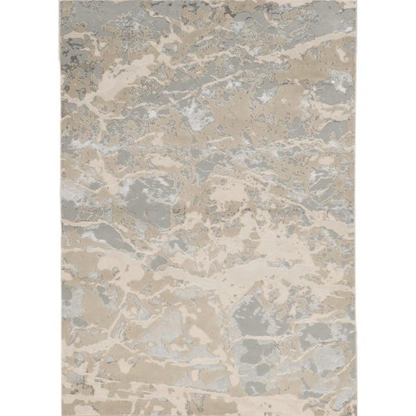 HomeRoots 9' Modern Abstract Area Rug in Sand Gray and Beige – Stylish Comfort for High-Traffic Spaces 3' X 5' 353743
