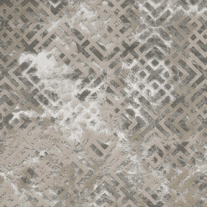 HomeRoots 7' Contemporary Sand and Light Blue Geometric Area Rug for Modern Living Spaces and Durability 3' X 5' 353744