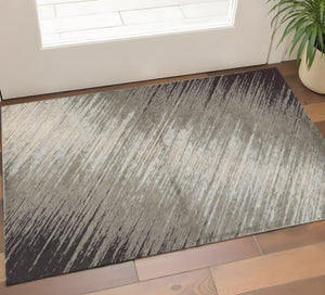 HomeRoots 3'' Silver and Gray Abstract Area Rug - Modern Design for Entryways, Bedrooms, and Living Spaces 3' X 5' 353745