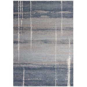 HomeRoots 5' Modern Blue and Gray Abstract Area Rug - Stylish, Stain-Resistant, Durable Design for Any Room 3' X 5' 353760