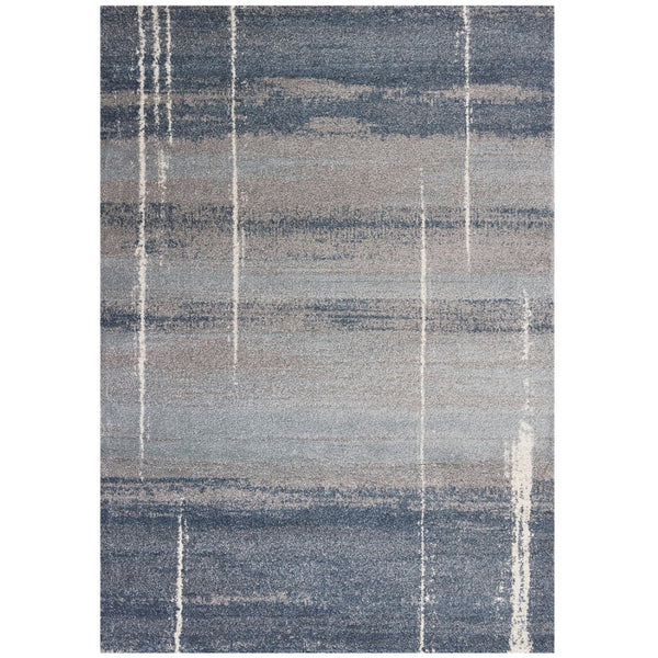 HomeRoots 5' Modern Blue and Gray Abstract Area Rug - Stylish, Stain-Resistant, Durable Design for Any Room 3' X 5' 353760