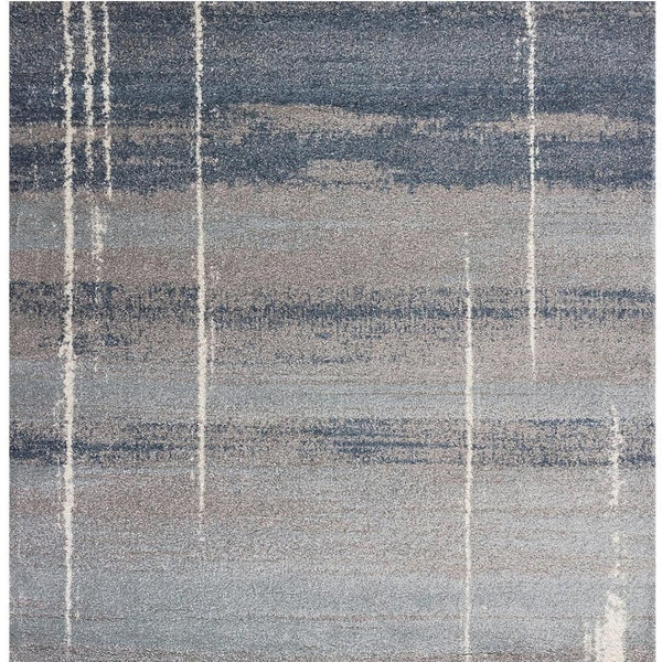 HomeRoots 5' Modern Blue and Gray Abstract Area Rug - Stylish, Stain-Resistant, Durable Design for Any Room 3' X 5' 353760