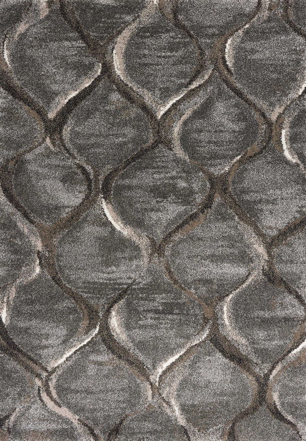 Homeroots 3' X 5' Charcoal Machine Woven Ogee Indoor Area Rug  Polypropylene 353764