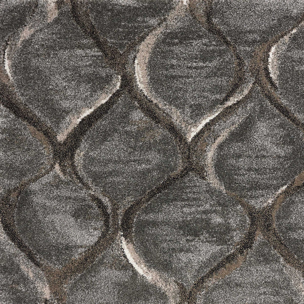 Homeroots 3' X 5' Charcoal Machine Woven Ogee Indoor Area Rug  Polypropylene 353764