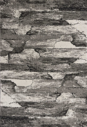 HomeRoots 5' Gray Abstract Area Rug - Modern Design, Stain-Resistant, Easy-Care, Ideal for Any Room Decor 3' X 5' 353765