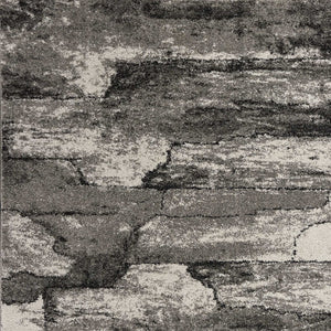 HomeRoots 5' Gray Abstract Area Rug - Modern Design, Stain-Resistant, Easy-Care, Ideal for Any Room Decor 3' X 5' 353765