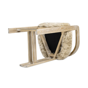 English Elm Jennifer Taylor Home - Millwick Rustic 26.5" Low Back Counter Stool with Genuine New Zealand Sheepskin Fur, Blonde Finish B2719P281851