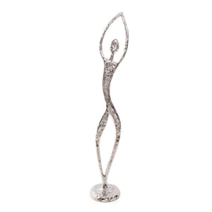 Howard Elliott Free Spirited Dancer: Stunning 4-foot Silver Aluminum Sculpture For Home Decor & Artistic Flair Silver Aluminum 35377-howard-elliott
