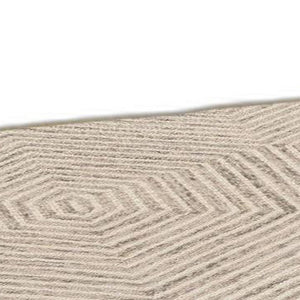 Homeroots 3' X 5' Ivory Geometric Hexagon Wool Area Rug  Wool 353797