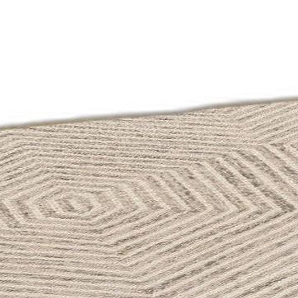 Homeroots 3' X 5' Ivory Geometric Hexagon Wool Area Rug  Wool 353797