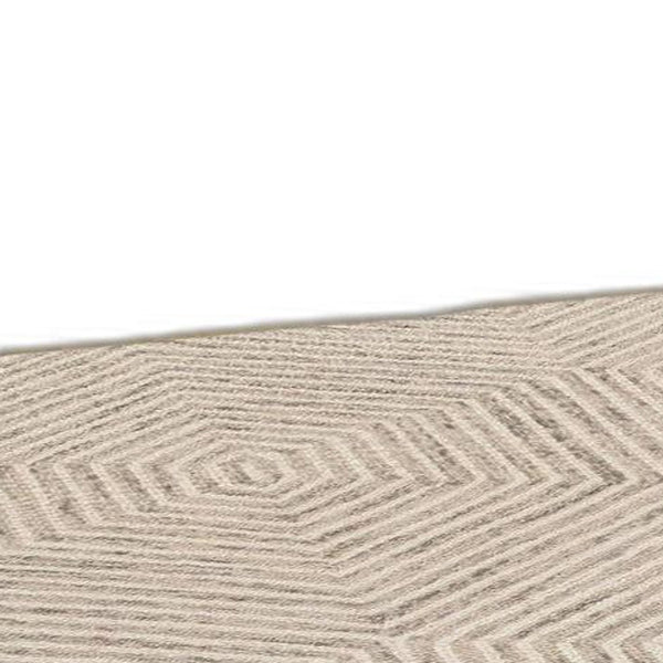 Homeroots 3' X 5' Ivory Geometric Hexagon Wool Area Rug  Wool 353797