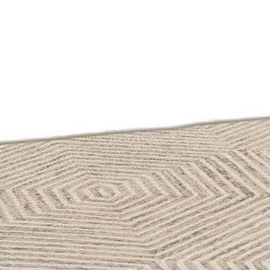 Homeroots 3' X 5' Ivory Geometric Hexagon Wool Area Rug  Wool 353797