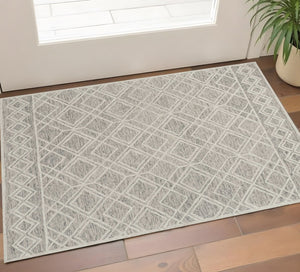 HomeRoots 8' Luxurious Sand Beige & Ivory Hand-Tufted Wool Area Rug for Modern Living Room Elegance 3' X 5' 353799