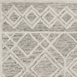 Homeroots 3' X 5' Sand Geometric Diamond Wool Area Rug  Wool 353799