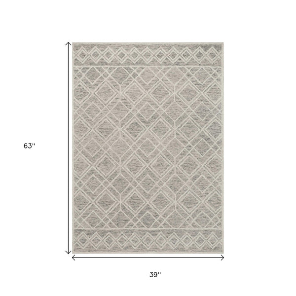 HomeRoots 8' Luxurious Sand Beige & Ivory Hand-Tufted Wool Area Rug for Modern Living Room Elegance 3' X 5' 353799